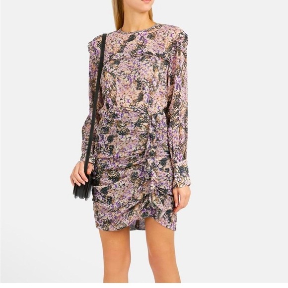 Isabel Marant Etoile Jirvina Floral Print Sheer Ruffle Dress - Picture 1 of 15